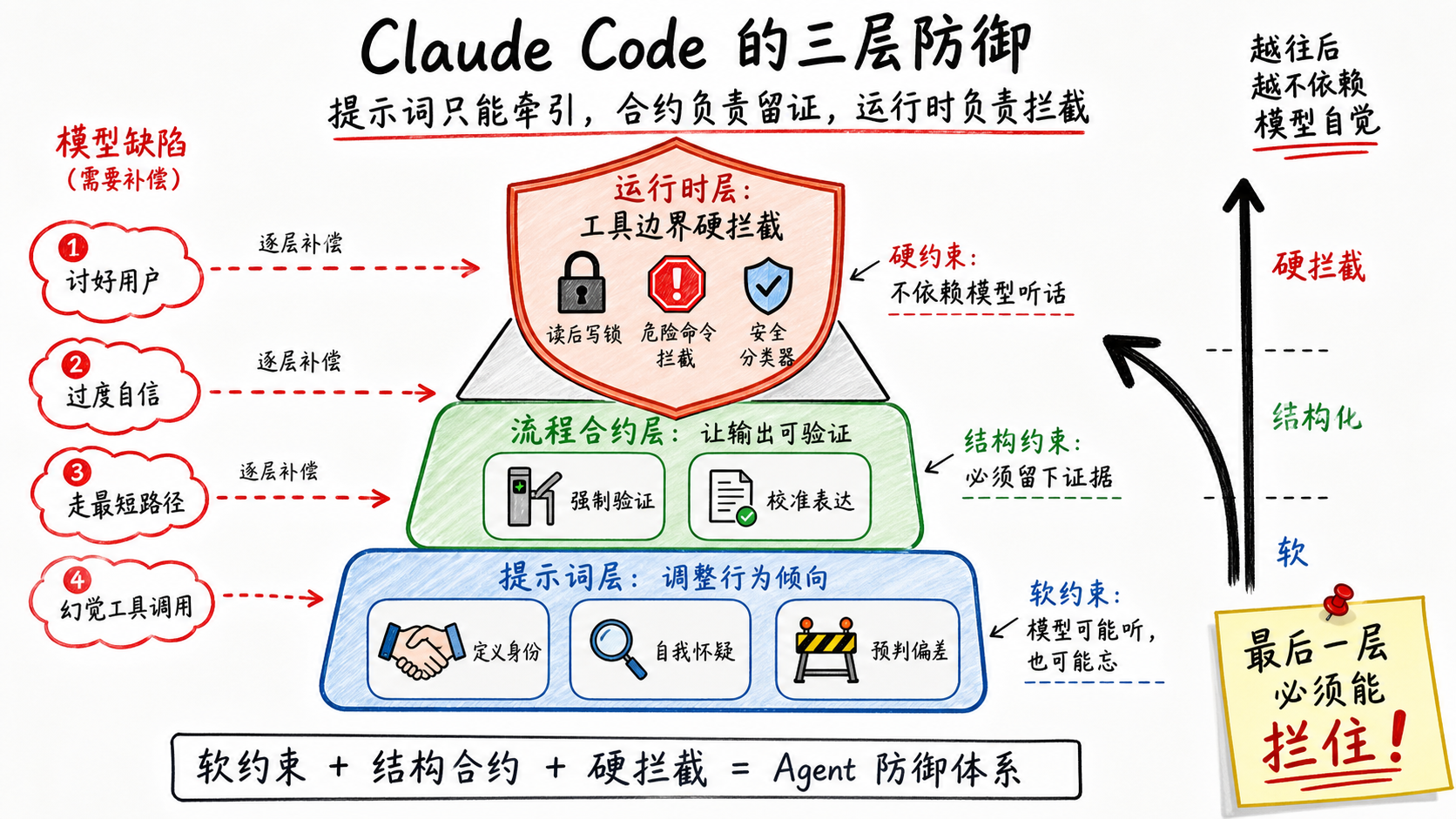 Claude Code 的三层防御